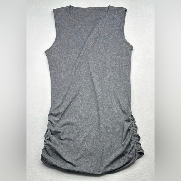 Lululemon In The Flow Dress Heathered Black, Size 10 - Picture 2 of 8